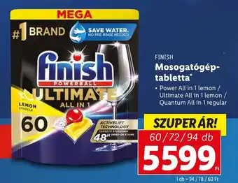 Lidl FINISH Mosogatógép-tabletta 60 - 94 db ajánlat