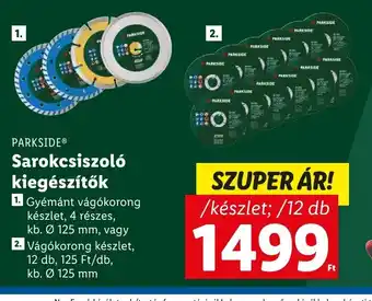 Lidl PARKSIDE Sarokcsiszoló kiegészítők készlet / 12 db ajánlat