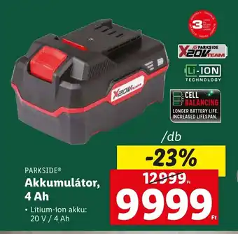 Lidl PARKSIDE Akkumulátor, 4 Ah 1 db ajánlat