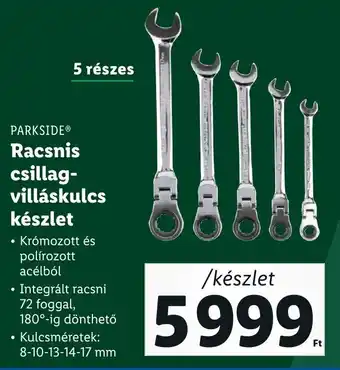 Lidl PARKSIDE Racsnis csillag- villáskulcs készlet ajánlat