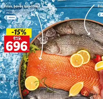 Lidl Friss, bőrös lazacfilé 100g ajánlat