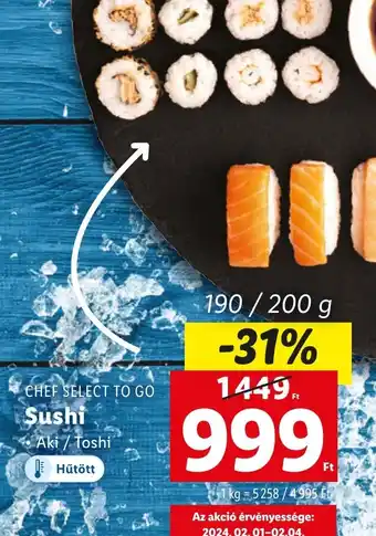 Lidl CHEF SELECT TO GO Sushi 200g ajánlat