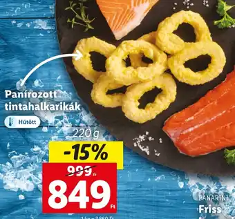 Lidl Panírozott tintahalkarikák 220g ajánlat