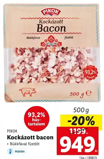 Lidl PIKOK Kockázott bacon 500g ajánlat
