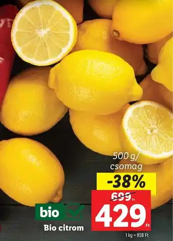 Lidl Bio citrom 500g ajánlat