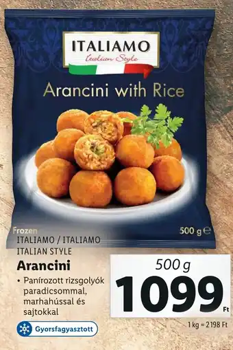 Lidl Frozen ITALIAMO / ITALIAMO ITALIAN STYLE Arancini 500g ajánlat