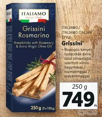 Lidl ITALIAMO / ITALIAMO ITALIAN STYLE Grissini 250g ajánlat