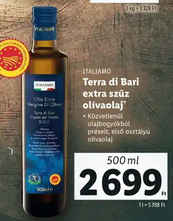Lidl ITALIAMO Terra di Bari extra szűz olívaolaj 500ml ajánlat
