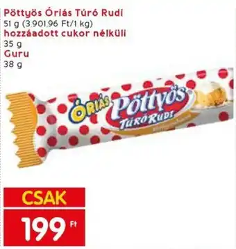 Spar Pöttyös Óriás Túró Rudi 51g ajánlat
