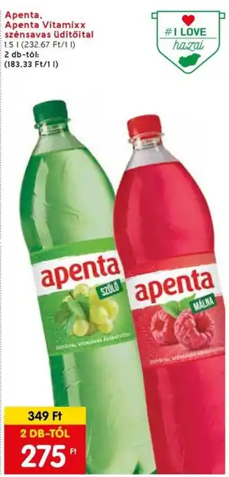Spar Apenta Vitamixx szénsavas üdítőital 1.5l ajánlat
