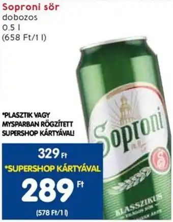 Spar Soproni sör 0.5l ajánlat