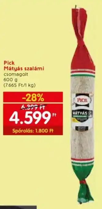 Spar Pick Mátyás szalámi 600g ajánlat