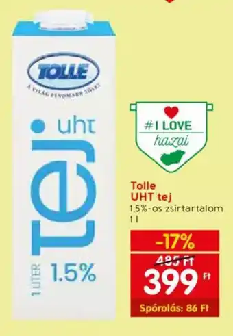 Spar Tolle UHT tej 1l ajánlat