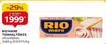 Auchan RIO MARE TONHALTÖRZS, 3x80g ajánlat