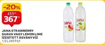 Auchan JANA STRAWBERRY GUAVA VAGY LEMON LIME ÍZESÍTETT ÁSVÁNYVÍZ 1.5l ajánlat