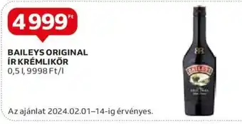 Auchan BAILEYS ORIGINAL ÍR KRÉMLIKŐR 0.5l ajánlat