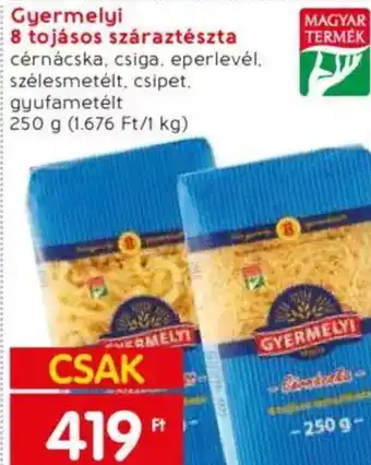 Spar Market Gyermelyi 8 tojásos száraztészta 250g ajánlat