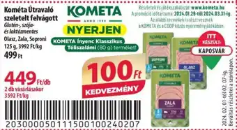 Coop Kometa Útravaló szeletelt felvágott 125g ajánlat