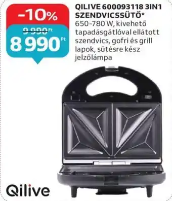 Auchan QILIVE 600093118 3IN1 SZENDVICSSÜTŐ ajánlat