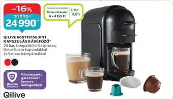 Auchan QILIVE 600119156 3IN1 KAPSZULÁS KÁVÉFŐZŐ ajánlat