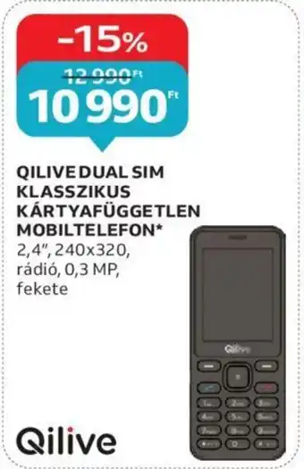 QILIVEDUAL SIM KLASSZIKUS KÁRTYAFÜGGETLEN MOBILTELEFON