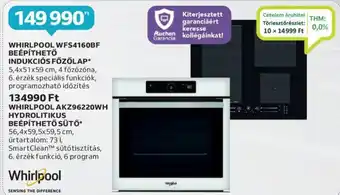 Auchan WHIRLPOOL WFS4160BF BEÉPÍTHETŐ INDUKCIÓS FŐZŐLAP ajánlat