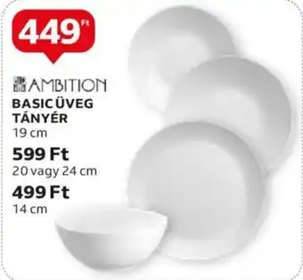 Auchan AMBITION BASIC ÜVEG TÁNYÉR 19 cm ajánlat