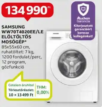 Auchan SAMSUNG WW70T4020EE/LE ELÖLTÖLTŐS MOSÓGÉP ajánlat