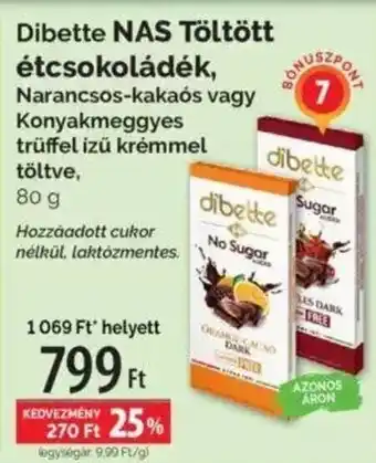 Dibette NAS Töltött étcsokoládék,