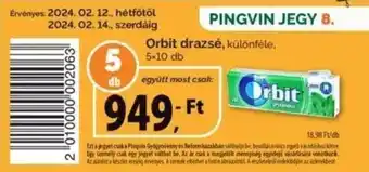 Orbit drazsé, különféle, 5x10db