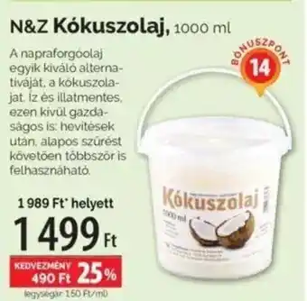 N&Z Kókuszolaj, 1000 ml