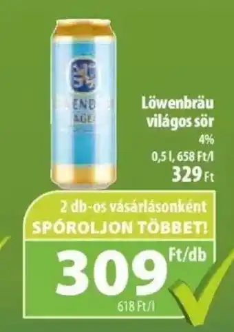 Coop Löwenbräu világos sör 0.5l ajánlat