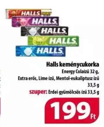 Halls keménycukorka Energy Colaízű 32 g, Extra erős, Lime ízű, Mentol-eukaliptusz ízű 33,5g Erdei gyümölcsös ízű 33,5 g
