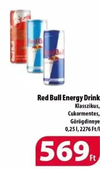 Coop Red Bull Energy Drink Klasszikus, Cukormentes, Görögdinnye 0,25l ajánlat