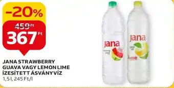 Auchan JANA STRAWBERRY GUAVA VAGY LEMON LIME ÍZESÍTETT ÁSVÁNYVÍZ 1,5l ajánlat