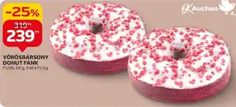 Auchan VÖRÖSBÁRSONY DONUT FÁNK 69g ajánlat