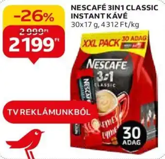 Auchan NESCAFÉ 3IN1 CLASSIC INSTANT KÁVÉ 30x17g ajánlat