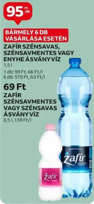 Auchan ZAFÍR SZÉNSAVAS, SZÉNSAVMENTES VAGY ENYHE ÁSVÁNYVÍZ 1.5l ajánlat