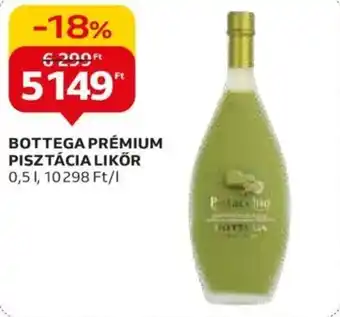 Auchan BOTTEGA PRÉMIUM PISZTÁCIA LIKŐR 0.5l ajánlat