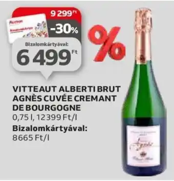 Auchan VITTEAUT ALBERTI BRUT AGNÈS CUVÉE CREMANT DE BOURGOGNE 0,75l ajánlat