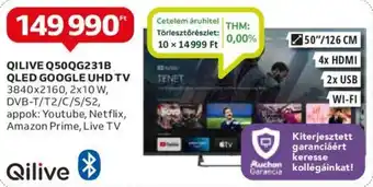 Auchan QILIVE Q50QG231B QLED GOOGLE UHD TV 3840x2160 ajánlat