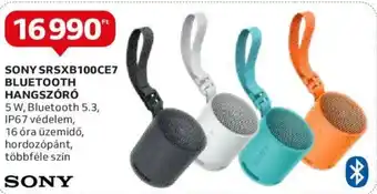 Auchan SONY SRSXB100CE7 BLUETOOTH HANGSZÓRÓ ajánlat