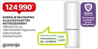 Auchan GORENJE RK4182PW4 ALULFAGYASZTÓS HŰTŐSZEKRÉNY ajánlat