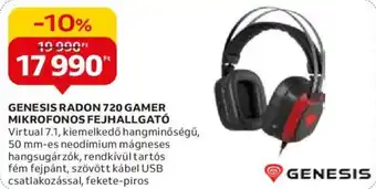 Auchan GENESIS RADON 720 GAMER MIKROFONOS FEJHALLGATÓ ajánlat