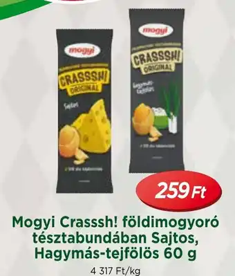 Real Mogyi Crasssh! földimogyoró tésztabundában Sajtos, Hagymás-tejfölös 60 g ajánlat