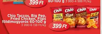 Real Chio Taccos, Big Pep, Fried Chicken, Flips földimogyorós 60-100 g ajánlat