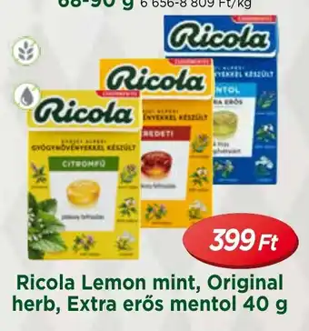Real Ricola Lemon mint, Original herb, Extra erős mentol 40 g ajánlat