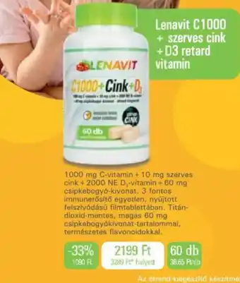 Pingvin Patika Lenavit C1000 + szerves cink + D3 retard vitamin ajánlat