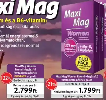 Maxi Mag Women Étrend-kiegészítő filmtabletta nőknek DUOPACK 2x30 db