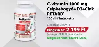 Pingvin Patika C-vitamin 1000 mg Csipkebogyó+ D3+Cink ajánlat